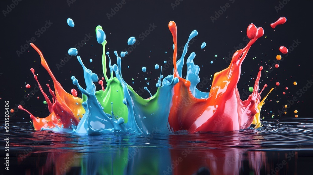 Aufkleber vibrant splashes of paint create a dynamic and colorful visual effect.