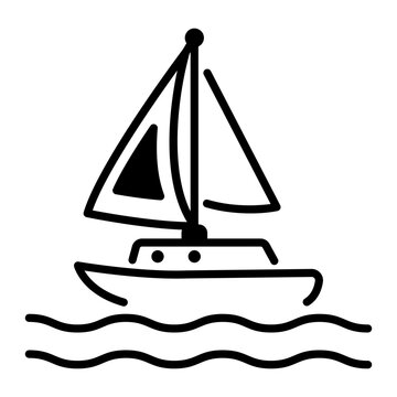 recommend clip art: An outline style icon of sailboat 