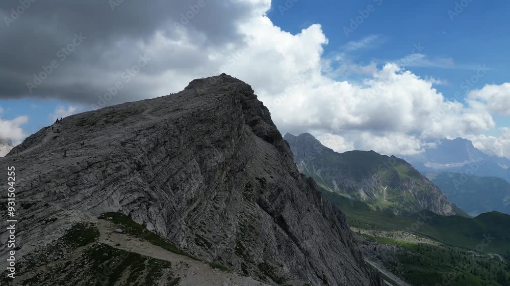 Poster 5 torri five towers Aerial view of the Dolomites mountain landscape in Trentino, South Tyrol in Northern Italy.