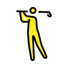 Adobe Illustrator ArtworkPerson Golfing vector sign. Isolated golf sport icon.