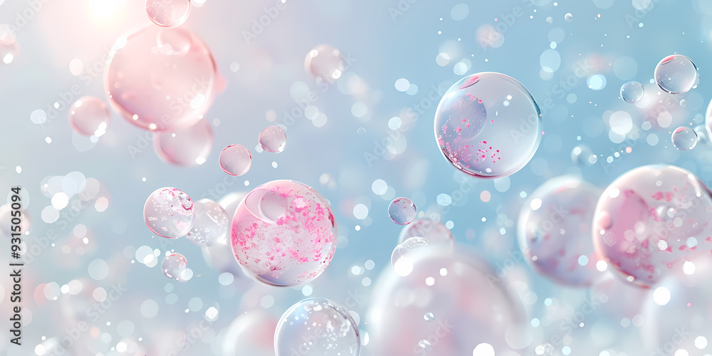 Poster pink water drops