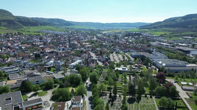 City of Spaichingen, Tuttlingen district, Baden-W&uuml;rttemberg, drone shot in summer
