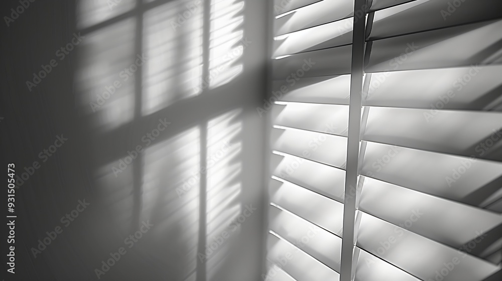 Poster Gray shadow and light blur abstract background on white wall  from window Dark stripe grey shadows indoor in room  background monochrome shadow overlay effect for backdrop and mockup d : Generative AI