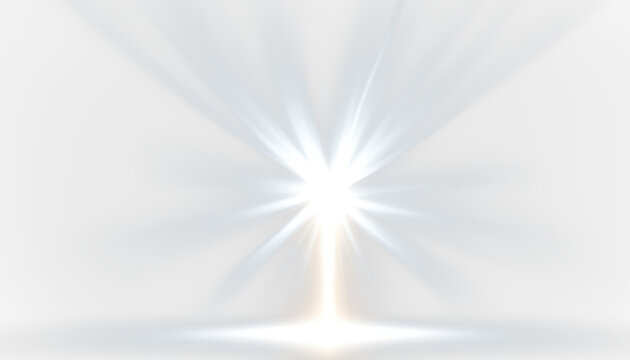 Radiant burst of light emanating from a central point isolate on transparent background, cutout, png