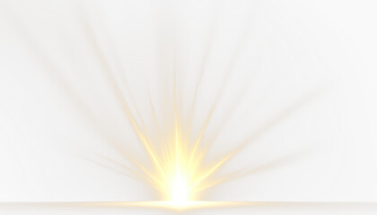 Radiant burst of light emanating from a central point isolate on transparent background, cutout, png.