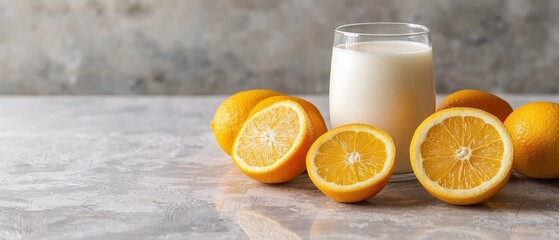 Naklejka premium Fresh oranges and lemon slices 