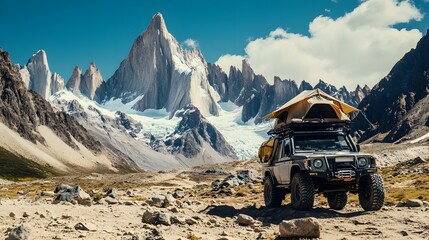 Offroad Camping Expedition in Patagonia with Mountain View
