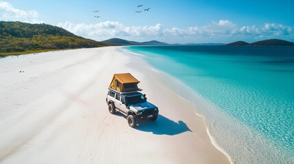 Off-road Camping on a Pristine Australian Beach