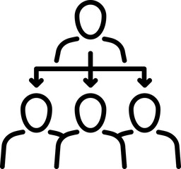 Team icon. Leader symbol. Linear style.