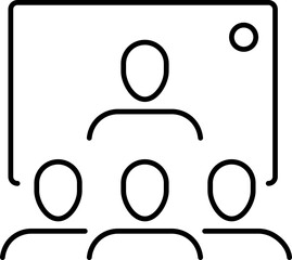 Speaker icon. Seminar symbol. Linear style.