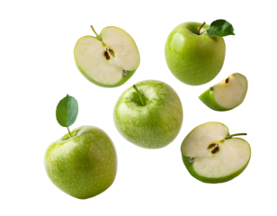green apples with a transparent background