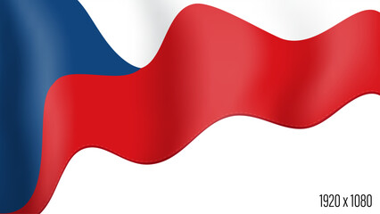Czech country flag realistic independence day background. Czech commonwealth banner in motion waving, fluttering in wind. Festive patriotic HD format template for independence day