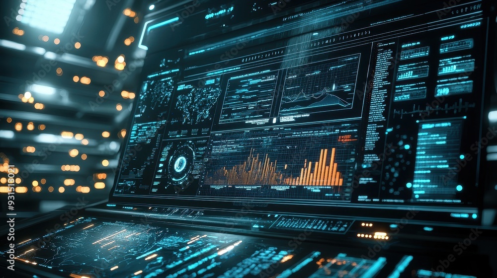 Poster futuristic data visualization