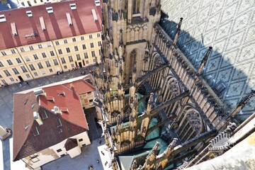 Prague castle from top of St. Vitus Cathedral tower © Eugene Won