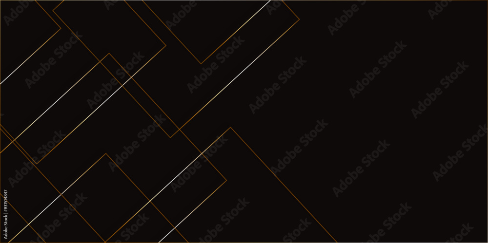 Poster black and golden vector futuristic tech glow and shinning line simple modern abstract background. ab