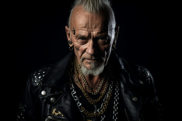 Obraz premium Brutal metal music lover rocker band member diversity age, cool punk style, Generative AI photo