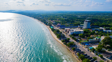 Rayong Sea, Mae Lamphueng Beach, is located in Rayong Province, eastern region of Thailand, Asia.