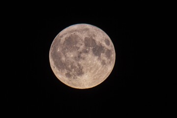 Night Scenery with Supermoon in the City
