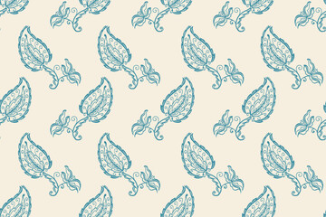 Ikat floral design embroidary seamless pattern on background vector illustration.Ikat ethnic oriental embroidery traditional.Indian Ikat pattern Aztec style abstract.design for texture,fabric,clothing