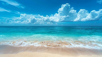 Fototapeta premium Tropical sea on the beach with blue sky : Generative AI