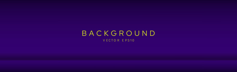 Fototapeta premium Luxury dark purple gradient banner background cover with space for text and floor to display products, vector design