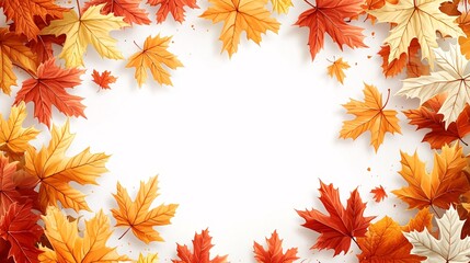 falling mapple leaves on autumn with copy space
