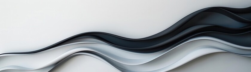 Obraz premium Minimalist design of rhythmic waves in clean, crisp lines on a white background