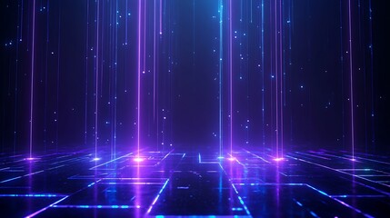 Futuristic glowing neon digital lines on a dark background. Cyberpunk and high-tech concept for technology and innovation visualizations.