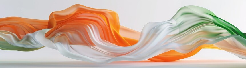 Obraz premium orange, white and green color waves on a transparent background