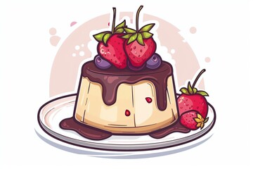 ai generative strawberry chocolate pudding