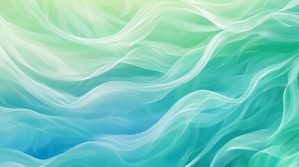 Fototapeta premium Seamless wave pattern with soft curves and a blend of blue and green tones