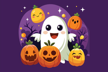 Best  ghost pumpkin   Art Illustrations vector 10.eps