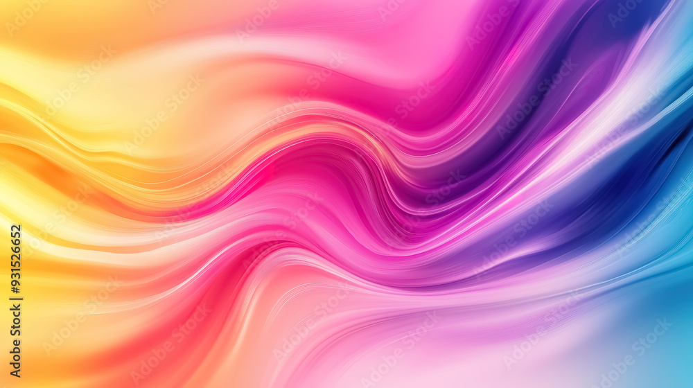 Poster abstract blurred gradient background with a dynamic flow of colors, blending seamlessly from one hue