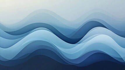 Fototapeta premium Abstract wave design with smooth curves and a gradient of blue hues