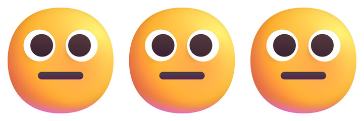 Sad faces isolated on white background