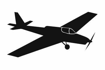 skywriting plane silhouette vector illustration