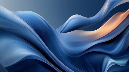 Fototapeta premium Abstract wave design with smooth curves and a gradient of blue hues