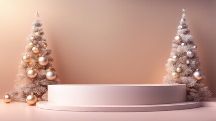 3D podium for online stores, tender Christmas