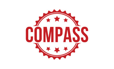 COMPASS rubber stamp vector illustration on white background. COMPASS rubber stamp