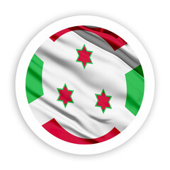 Burundi Waving Flag with White Rounded Frame 