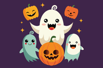 Best  ghost pumpkin   Art Illustrations vector 13.eps