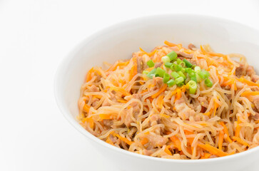 豚肉と糸コンニャクの炒め物