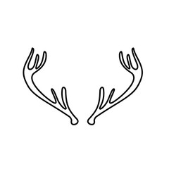Hand drawn outline deer antlers vector illustration