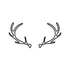 Obraz premium Hand drawn outline deer antlers vector illustration
