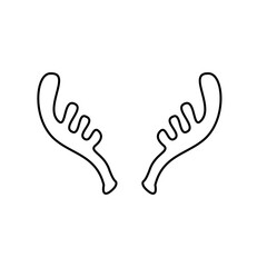 Hand drawn outline deer antlers vector illustration