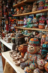 Fototapeta premium Handcrafted items and cultural backgrounds 