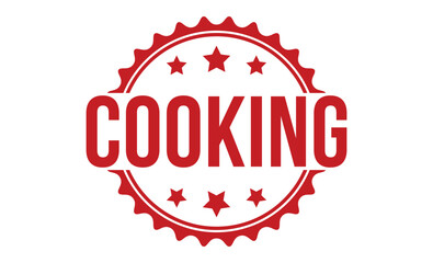 COOKING Red rubber stamp on white background. COOKING stamp sign. COOKING stamp.