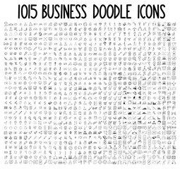 Business Related Doodle vector icon set. Drawing sketch illustration hand drawn line eps10