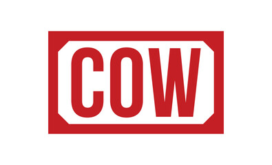 COW stamp red rubber stamp on white background. COW stamp sign. COW stamp.