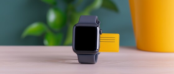 Smartwatch screen featuring a digital wallet, illustrating the simplicity and accessibility of wearable finance in today s tech-savvy world